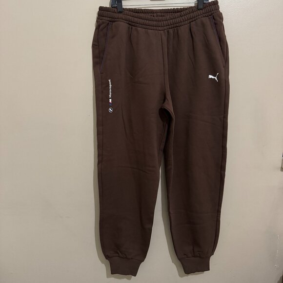 Puma Men's Sweatpants BMW Motor Sport Essentials Brown Size L 627499-09 NEW - Picture 1 of 7